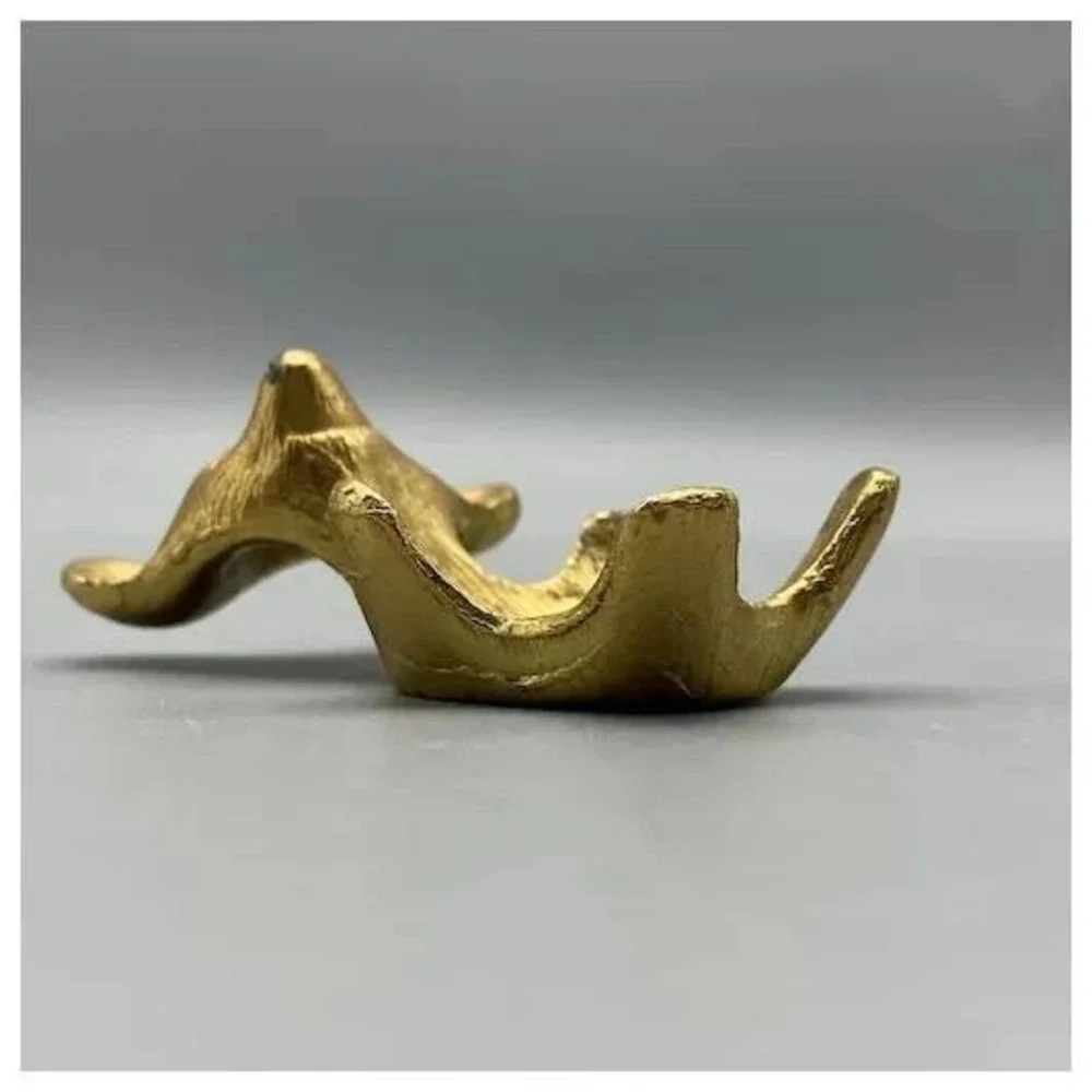 Vintage Teddy Bear‎ Gum Holder Parker Gold Tone Cast Metal 3in